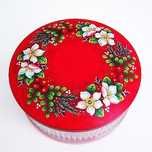 PACKET-Winter Berries & Blossoms-Instructional Decorative Tole Painting Pattern Packet-Designs for Berries-Candy Dish-Wood lid on Glass Bowl