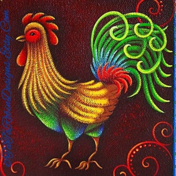 Rooster Patterns To Paint Petit Rouge Rooster Downloadable Pattern