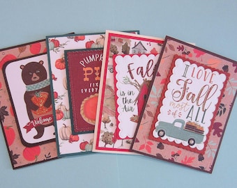 CARD- Thanksgiving II Handmade Greeting Cards- 4 Different Cards to Choose From-Cards Sold Separately-Cute Thanksgiving Sayings-Blank Inside