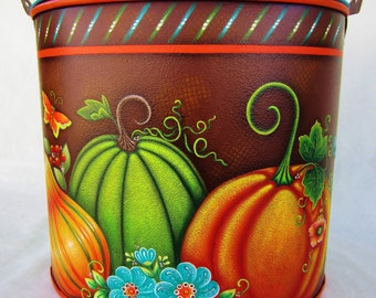 Tole Painting Pattern: Metal Country Pail - Pumpkins, Gourds and Squash (Instructional Packet Only) - Fall & Halloween