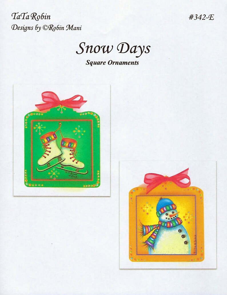 E-PACKET-Snow Day's-Christmas Ornaments-PDF Instant Download-Digital Instructional Decorative Tole Painting Pattern Packet-Ice Skate-Snowman image 7