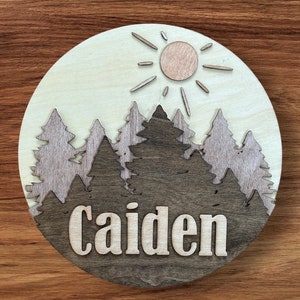 Letrero de bosque en capas personalizado