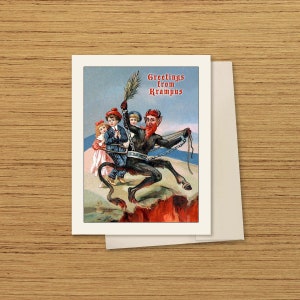 Christmas Greetings From Krampus, Weird Victorian Card
