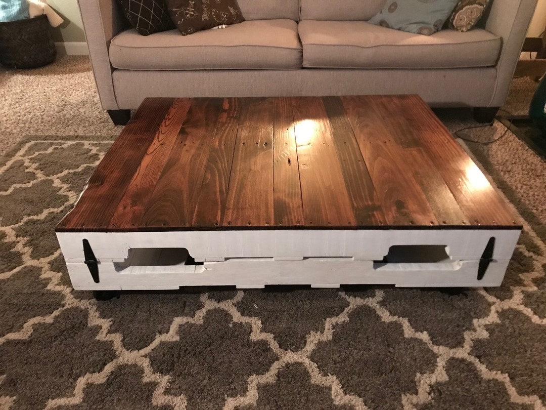 Wood Pallet Coffee Table No Legs/wheels Etsy