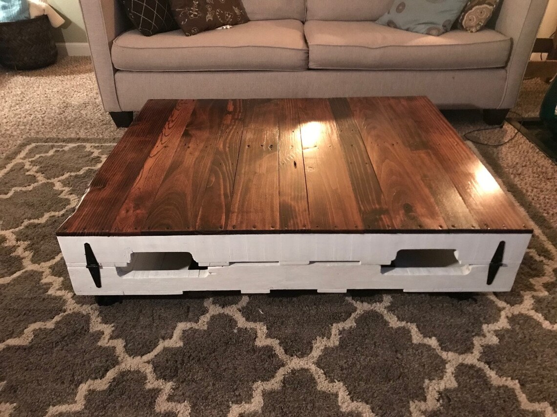 Wood Pallet Coffee Table No Legs/wheels Etsy