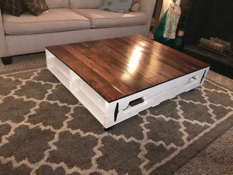 Wood Pallet Coffee Table No Legs/wheels Etsy