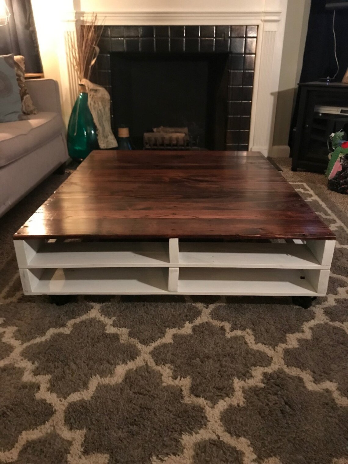 Wood Pallet Coffee Table No Legs/wheels Etsy