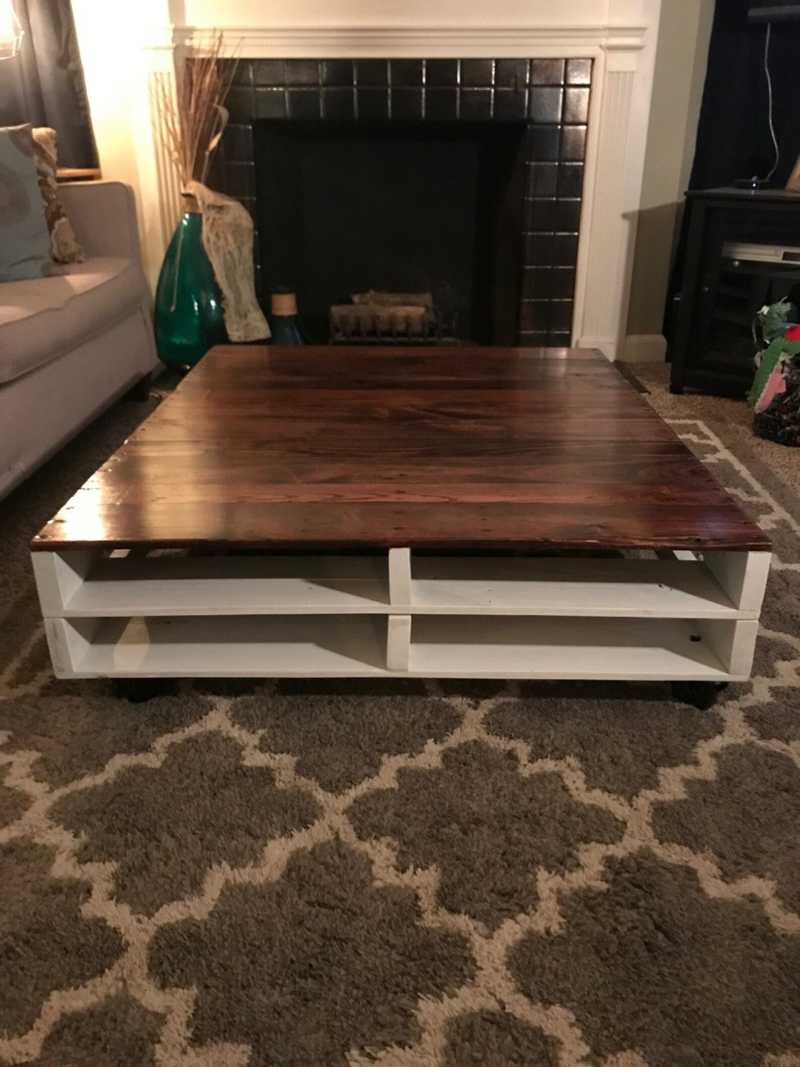 Wood Pallet Coffee Table No Legs/wheels Etsy