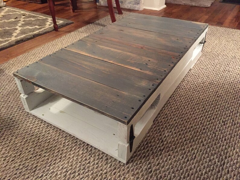 Wood Pallet Coffee Table No Legs/wheels Etsy
