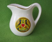 Vintage Earthenware Pitcher, Souvenir or Tourist Item, Possibly Pennsylvania Dutch, Likely From 1930s
