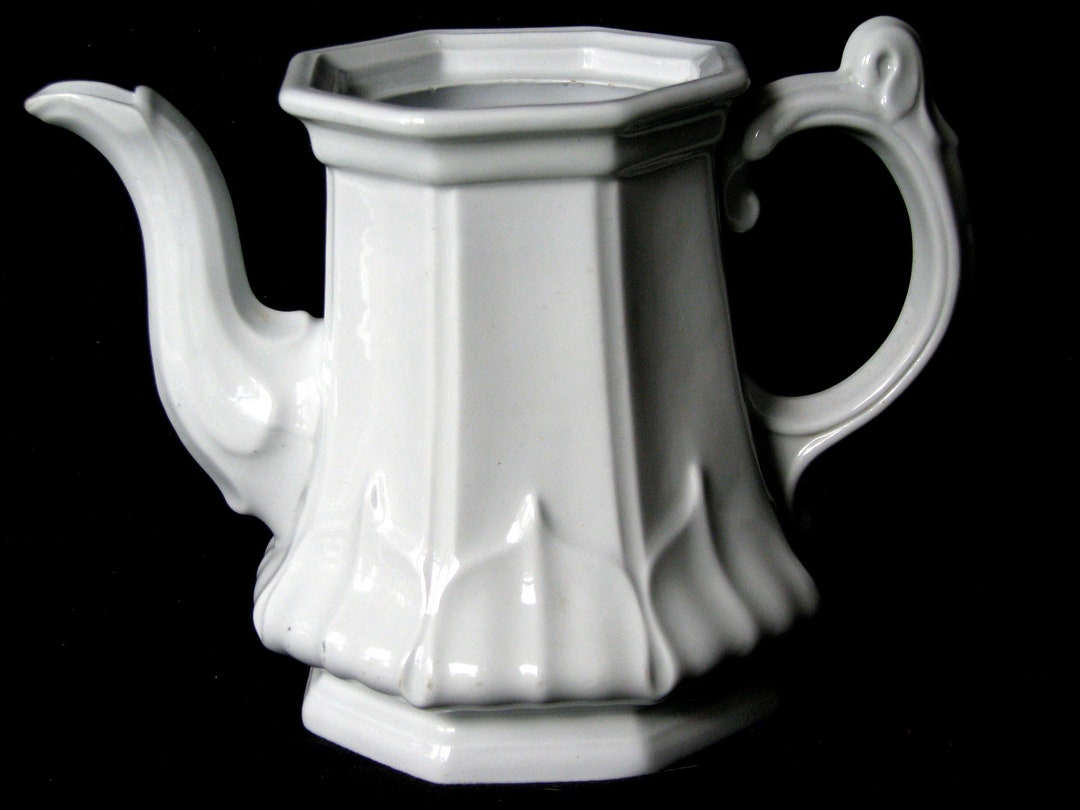 Antique White Ironstone Coffee/tea Pot, Sydenham Pattern, T.R. Boote ...