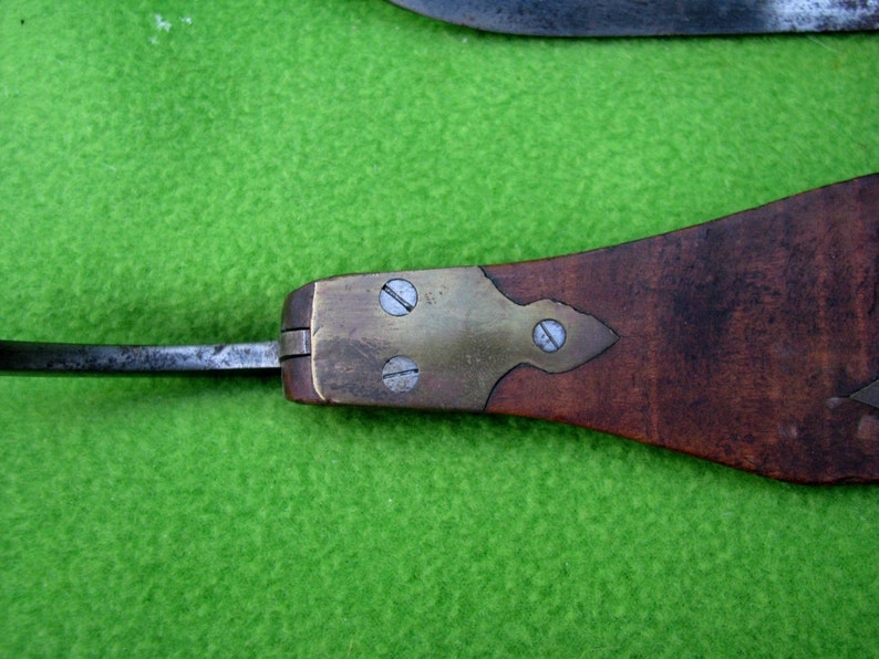 Antique Ice Skates, 1800's, Curly Maple wood, Brass inserts image 4