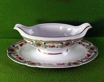 Vintage C.H. Field Haviland Limoges Gravy Boat, Mozart Chantoung Pattern, 1980s-1990s