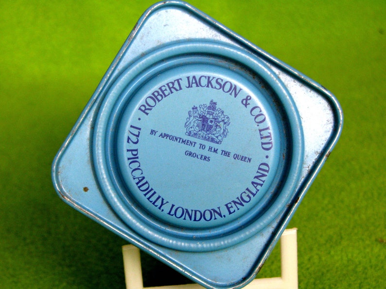 Vintage Jackson of Piccadilly Early Grey Tea Tin Ltd Made by Robert Jackson /& Co London in the 1960s