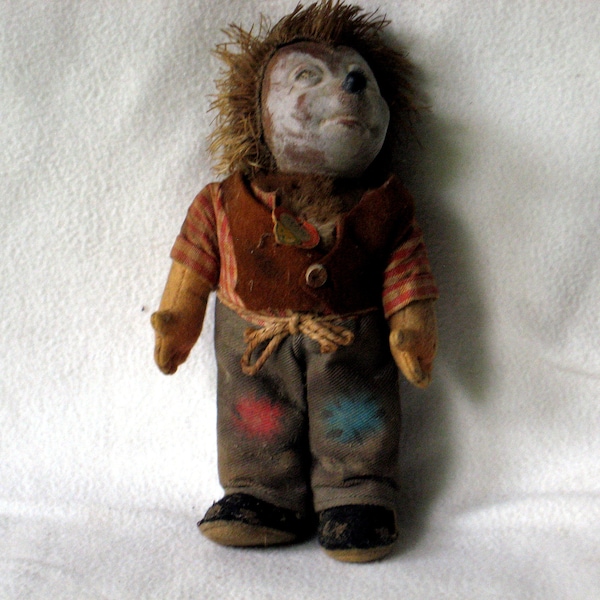 Vintage Steiff Hedgehog Doll named Mecki, Made by Steiff of Germany, Estimated from the 1950s