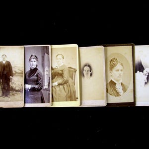 Antique Photos, Six Carte d Visite, Various Photo Studios, From 1880 to 1890 Time Frame