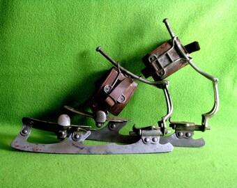 Antique Ice Skates with Ankle Supports, Likely made by Barney & Berry of Springfield, Massachusetts in the 1880s