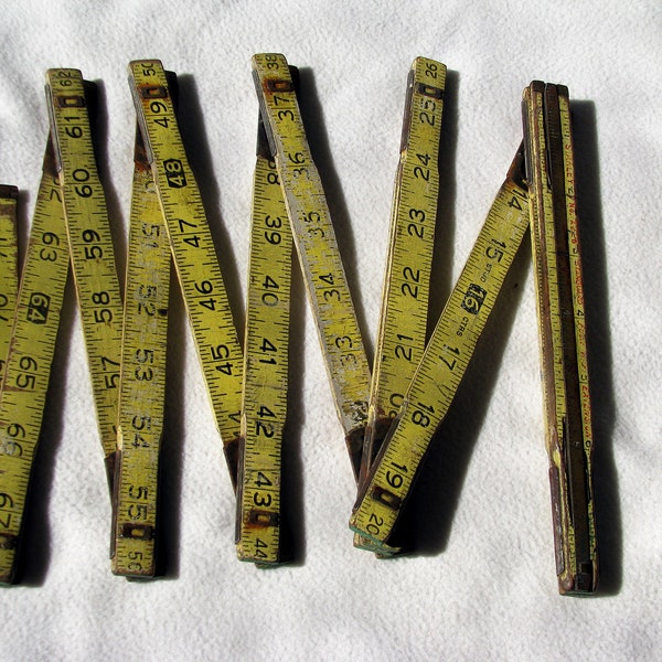 Vintage 72 Inch Folding Ruler Made by The Stanley Company of New Britain, Connecticut in Early 1900s