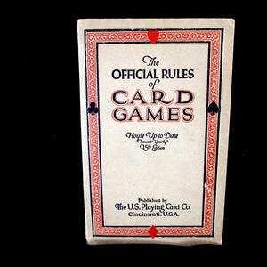 Antique Book, Official Rules of Card Games Published by The US Playing Card Co, 1920-1921