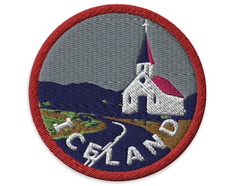 Iceland Travel Patch, Kalfafell View, Embroidered Souvenir, Iron-on Patch (3 inch)