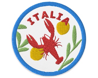ITALIA, écusson de voyage brodé vintage Italie, 3 pouces, à repasser ou à coudre