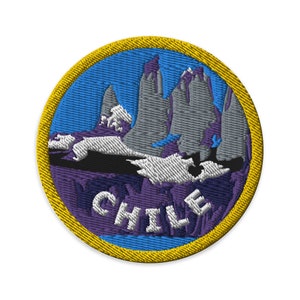 CHILE, Torres Del Paine, Patagonia Vintage Embroidered Travel Patch, 3 inch, Iron or Sew