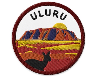 Uluru Australia Travel Patch, Vintage Embroidery, Iron-on Patch (3 inch)