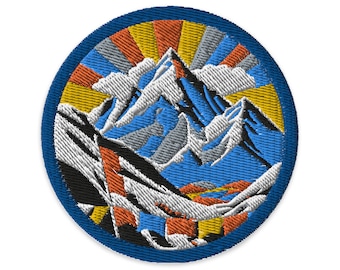 Lembrança de viagem bordada em estilo vintage do Monte Everest, patch termocolante (7,6 cm)
