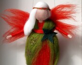 Christmas Fairy,  Needle Felted Fairy, Waldorf inspired, Nature Table, Felt Christmas ornaments, felted wool