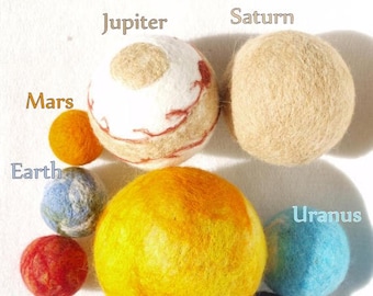 Solar System Planets with a cotton storage bag, Medium set of planets