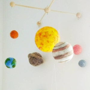 Solar System Mobile, Medium set of planets mobile with Silk fibers