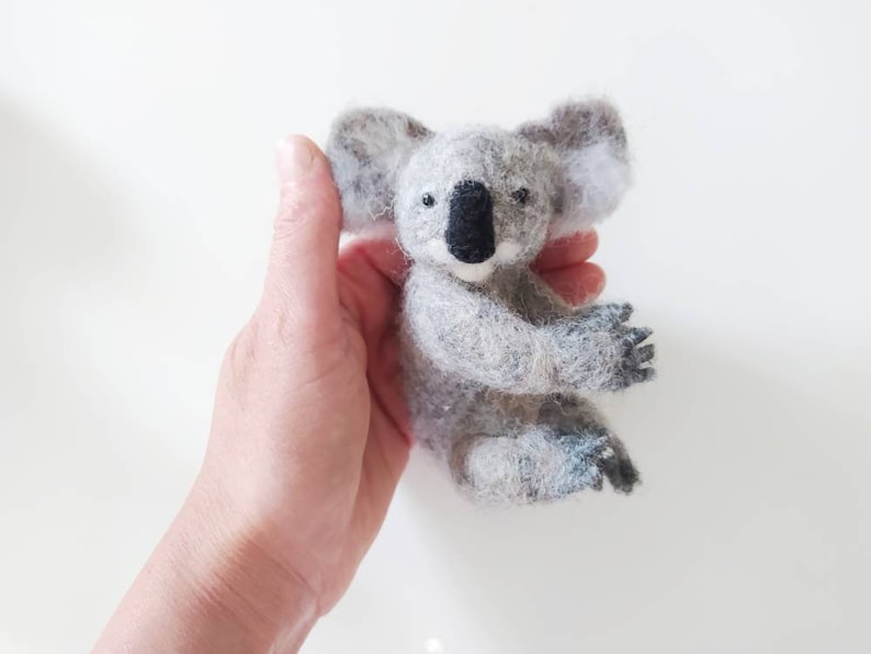 Needle felted Koala Felt Koala Woolen Koala figurine Etsy