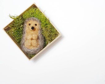 Needle felted hedgehog, Woolen animal