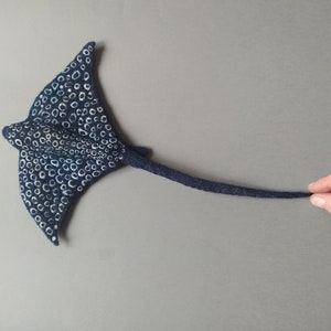 Needle felted Manta, Spotted Ray, Ocean animal image 3