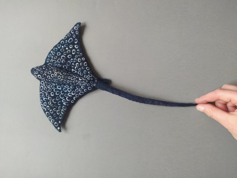 Needle felted Manta, Spotted Ray, Ocean animal image 3