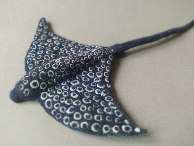 Needle felted Manta, Spotted Ray, Ocean animal image 4