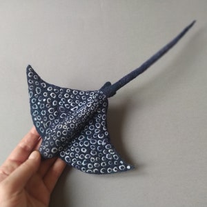 Needle felted Manta, Spotted Ray, Ocean animal image 5