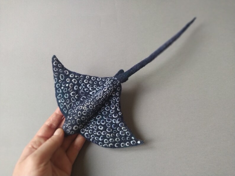 Needle felted Manta, Spotted Ray, Ocean animal image 5