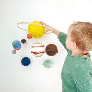 Big set of planets mobile,Solar System Mobile, Cosmos education toy, Space deco, Homeschool image 3