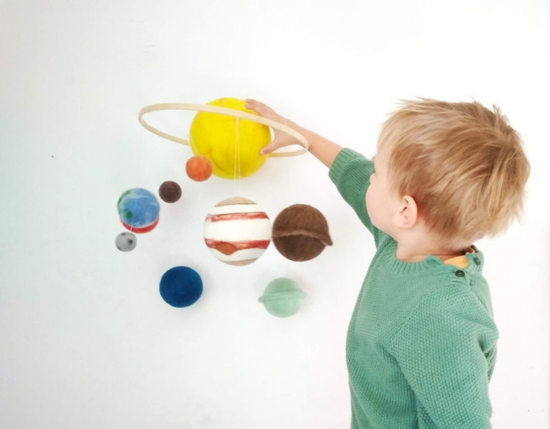 Big set of planets mobile,Solar System Mobile, Cosmos education toy, Space deco, Homeschool image 3