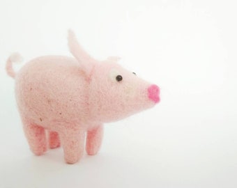 Woolen needle felted Pig