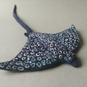 Needle felted Manta, Spotted Ray, Ocean animal image 7