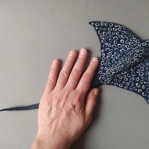 Needle felted Manta, Spotted Ray, Ocean animal image 6