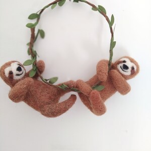 Brown sloth, Wool animal, Needle felted sloth image 8