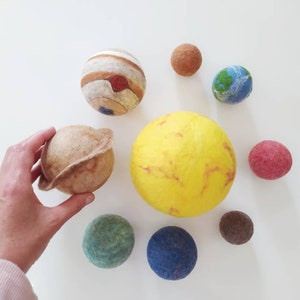 Solar System Planets, Needle felted planets, handmade