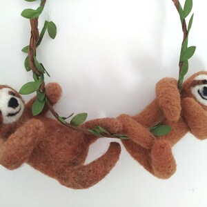 Brown sloth, Wool animal, Needle felted sloth image 10