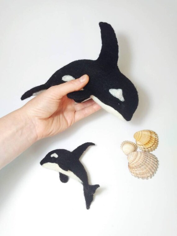Needle Felted Orca Needle Felted Whale Mother and Baby Etsy