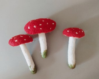 Wool Toadstools set of 3