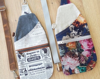 Bolsa tiracolo transversal, molde de costura em PDF, molde de bolsa tiracolo unissex, bolsa slim, molde de bolsa de viagem, carteira para homem, para mulher