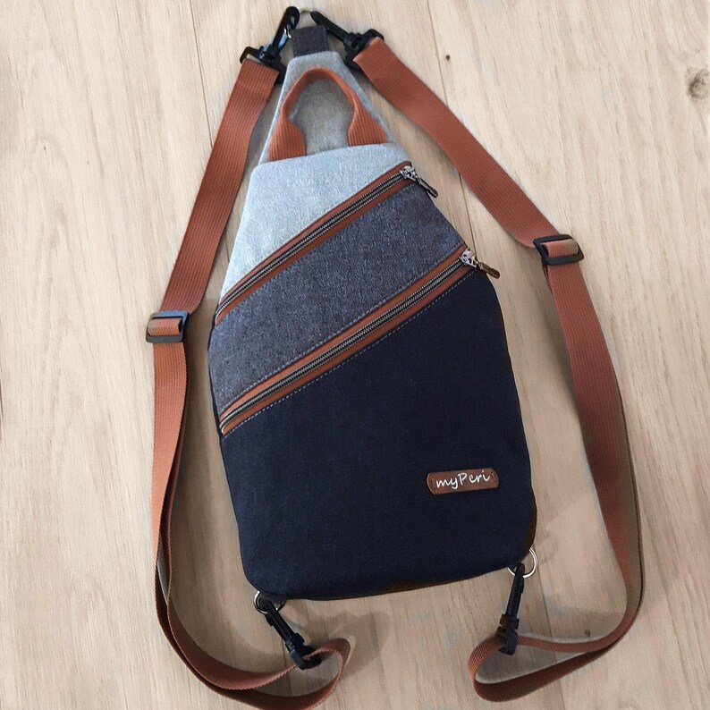 Backpack, Chest Bag Crossbody, Sewing Pattern PDF, Unisex Sling Bag